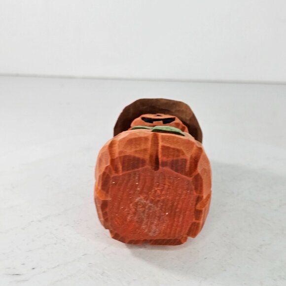 Mike Shipley Hand Carved Wood Pumpkin Scarecrow Folk Art Figure Halloween Fall - Picture 5 of 8